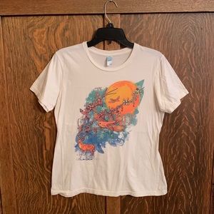Woot artistic indie Burt deer graphic T-shirt medium M